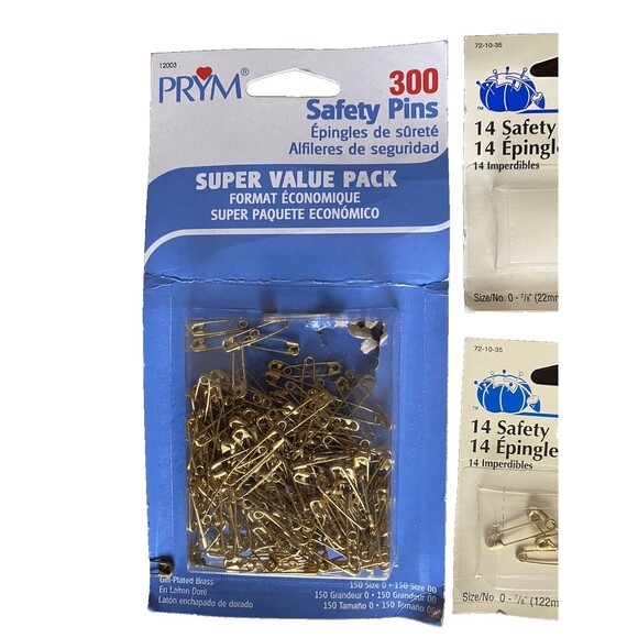 Lot Safety Pins Dritz Prym Clinton Brass Steel Sewing Quilting - Picture 4 of 5